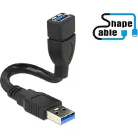 DeLOCK 83713 USB-kabel USB 3.0 USB-A stekker, USB-A bus 0.15 m Zwart