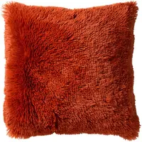 Dutch decor - FLUFFY - Kussenhoes 45x45 cm - superzacht - effen kleur - Potters Clay - oranje-terracotta
