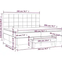 vidaXL Boxspring met matras stof donkerbruin 200x200 cm