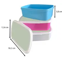 MuchoWow Broodtrommel Roze - Lunchbox Mintgroen - Effen kleur - Brooddoos 18x12x6 cm - Brood lunch box - Broodtrommels voor kinderen en volwassenen