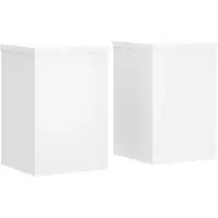 vidaXL Plantenstandaards 2 st 25x25x35 cm bewerkt hout wit