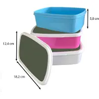 MuchoWow Broodtrommel Blauw - Lunchbox Groen - Effen kleur - Olijfgroen - Brooddoos 18x12x6 cm - Brood lunch box - Broodtrommels voor kinderen en volwassenen