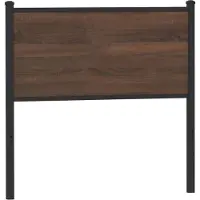 vidaXL Vervangend hoofdbord 75 cm bewerkt hout en staal bruin eikenkleurig