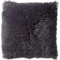 Dutch decor - FLUFFY - Kussenhoes 45x45 cm - superzacht - effen kleur - Charcoal Gray - antraciet