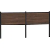 vidaXL Vervangend hoofdbord 180 cm bewerkt hout en staal bruin eikenkleurig