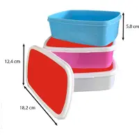 MuchoWow Broodtrommel Roze - Lunchbox Rood - Kleur - Effen - Brooddoos 18x12x6 cm - Brood lunch box - Broodtrommels voor kinderen en volwassenen