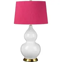 ELSTEAD LED Tafellamp ISLA | 1X E27 Max 60W | Aged Brass, White, Pink