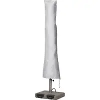Mehr Garten Beschermhoes voor parasol | 195 cm x 30 / 55 cm | geschikt voor parasols tot Ø 350 cm | polyesterweefsel, Kleur: taupe (lichtgrijs)