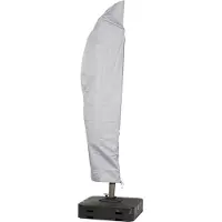 Mehr Garten Beschermhoes voor zweefparasol frame gebogen | 270 cm x 40 / 84 / 60 cm | geschikt voor parasols tot Ø 400 cm | polyesterweefsel, Kleur: taupe (lichtgrijs)