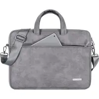 Canvas Artisan Luxe Laptophoes 14 Inch DG - Laptoptas met Schouderriem - Voor Dames & Heren - Laptop Sleeve met Handvat - Grijs