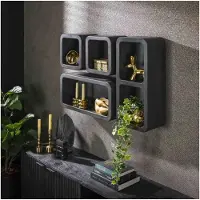 Meubelplaats Wandschap set/4 dark clay - Grijs