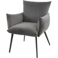 Meubelplaats Eetkamerfauteuil lobby Velvet - Antraciet |