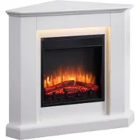 Richen Elektrische Sfeerhaard Candela Wit 56.8 x 96.3 x 93 cm – 2000 Watt - Realistisch 3D vlammeneffect - Met afstandsbediening