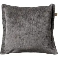 Dutch decor - LEWIS - Kussenhoes 45x45 cm - fluweel - met sierrand - Charcoal Gray - antraciet
