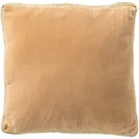 Dutch decor - MANOE - Kussenhoes 45x45 cm - effen kleur - met rand van jute - Semolina - beige