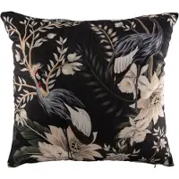 Tiseco - Kussen (gevuld) - Boog motief - Vogels - 45x45 cm, zwart