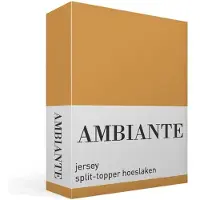 Ambiante jersey split-topper hoeslaken - Tweepersoons - Ochre