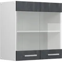 Vicco R-Line Glazen keukenkast – 60 cm Zwart beton