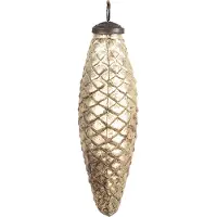 Clayre & Eef Kerstbal Overig 6x5x16 cm Goudkleurig Glas Kerstballen