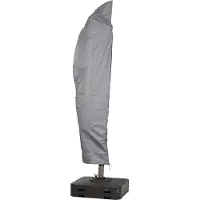 Kölle Beschermhoes voor zweefparasol frame gebogen | 270 cm x 40 / 84 / 60 cm | geschikt voor parasols tot Ø 400 cm | polyesterweefsel van het type Oxford 600D, kleur: grijs.