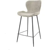Meubelplaats Barstoel Justin - Bouclé zandkleur | - barstoelen set van 4
