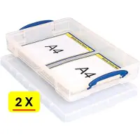 Really Useful Box 2 x Opbergbox 10 liter - A3 - 52x34x8,5 cm - transparant wit