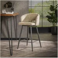 Meubelplaats Barstoel Claire Bouclé - zandkleur | - barstoelen set van 2