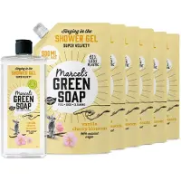Marcel's Green Soap Shower Gel Navulling Vanille & Kersenbloesem + 6 Navullingen Pakket