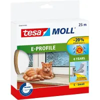 TESA E-Profil 05464-00100-02 Afdichtingstape tesamoll Wit (l x b) 25 m x 9 mm 25 m