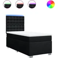 vidaXL Boxspring met matras stof zwart 100x200 cm