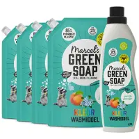 Marcel's Green Soap Wasmiddel Kleur Perzik & Jasmijn 23 Wasbeurten + 4 Navullingen Pakket