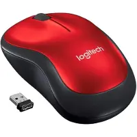 Logitech M185 Muis Draadloos Rood, zwart Geschikt voor linkshandigen