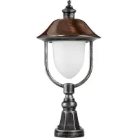 LCD Sokkellamp buiten 1157LED, alu / grijs / zink, Aluminium, Antiek, LED buitenlamp