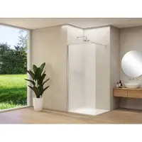 Van Rijn Products ST01500 Inloopdouche 100cm - Geborsteld RVS - Satijnglas - Veiligheidsglas - Douche, Douchewanden, Inloopdouche, Vaste Wand - 8720297318542
