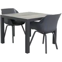 Van der Garde Tuinmeubelen Sophie Element antraciet/Kings 100 cm. tuinset - 3-delig
