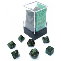 Chessex Mini Polydice Dobbelsteen Set Donkergroen (7 stuks)
