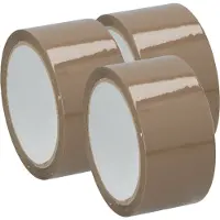 Kinzo Verpakkingstape - 3x - bruin - 48mm x 50m - verpakkingsbenodigdheden voor kantoor/thuis - Tape (klussen)