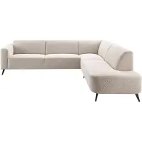 Profijt Meubel Hoekbank rechts Micco beige basic comfort | Rond,L-vorm,Hoekbank rechts | Stof