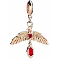 The Carat Shop Harry Potter Zilveren Vergulde Fawkes Bedel met Rode Kristallen