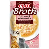 Ciao 12x Broth Kattensnack Chicken & Salmon 40 Gr