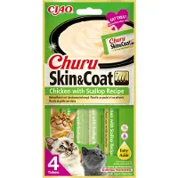 Inaba Ciao Churu Skin & Coat kip met Sint-jakobsschelp kattensnack 48 x 14 g
