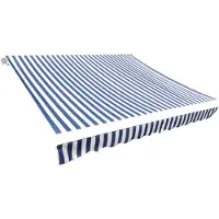 vidaXL Vervangingsdoek voor luifel 430x295 cm polyester blauw en wit