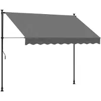 vidaXL Luifel uittrekbaar 250x150 cm stof en staal antracietkleurig