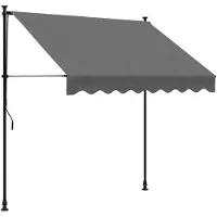 vidaXL Luifel uittrekbaar 200x150 cm stof en staal antracietkleurig