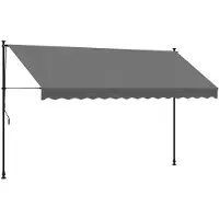 vidaXL Luifel uittrekbaar 350x150 cm stof en staal antracietkleurig