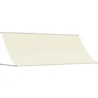 vidaXL Luifel uittrekbaar 400x150 cm stof en staal crèmekleurig