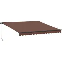 vidaXL Luifel handmatig uittrekbaar met LED's 400x300 cm bruin