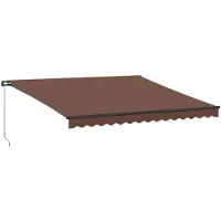 vidaXL Luifel handmatig uittrekbaar met LED's 400x350 cm bruin