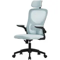 ML-Design Ergonomische bureaustoel blauw netweefsel met verstelbare hoofdsteun en wielen ML design