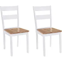 vidaXL Eetkamerstoelen 2 st massief rubberwood wit